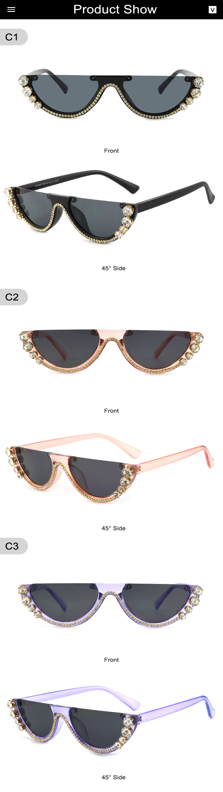 2020 diamond fashion sunglasses