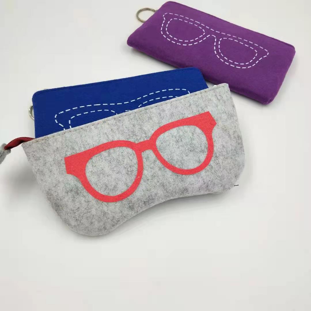 028 bag 2021 felt glasses bag student glasses bag handmade sunglasses case custom wholesale