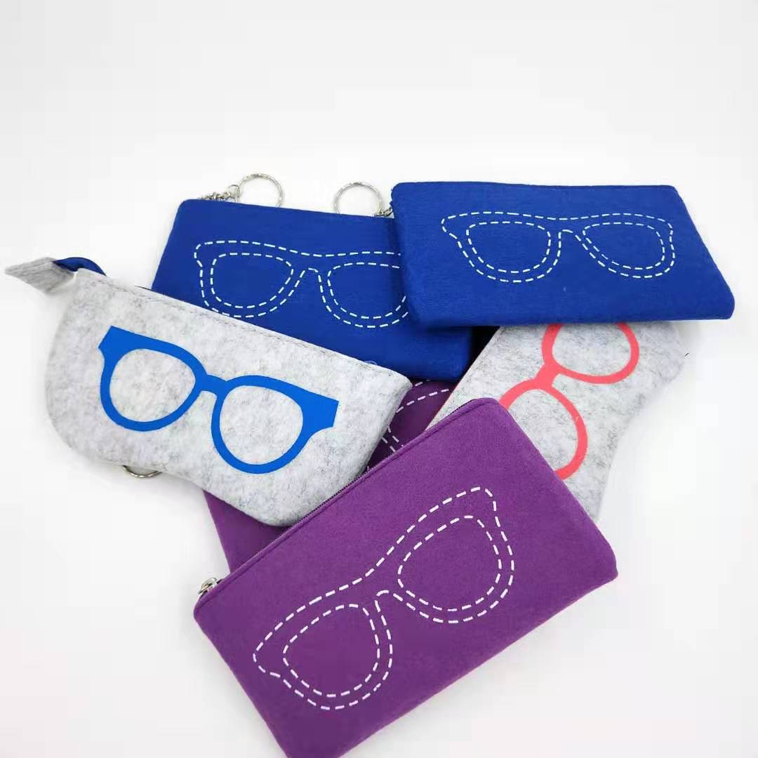 028 bag 2021 felt glasses bag student glasses bag handmade sunglasses case custom wholesale