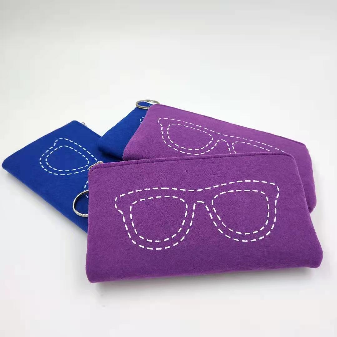 028 bag 2021 felt glasses bag student glasses bag handmade sunglasses case custom wholesale