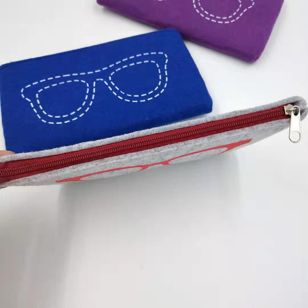 028 bag 2021 felt glasses bag student glasses bag handmade sunglasses case custom wholesale