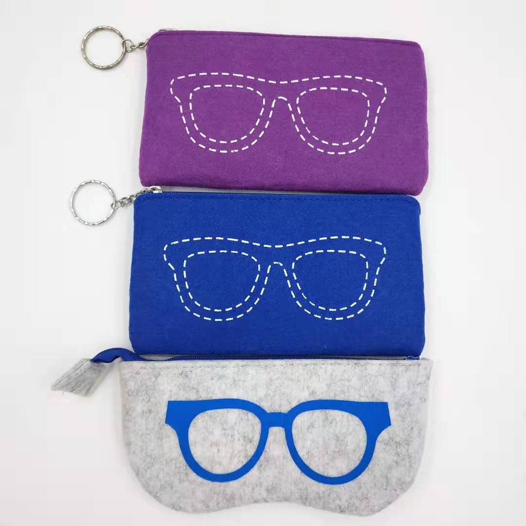 028 bag 2021 felt glasses bag student glasses bag handmade sunglasses case custom wholesale