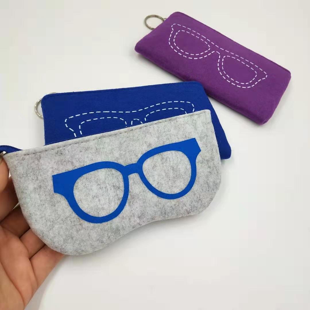 028 bag 2021 felt glasses bag student glasses bag handmade sunglasses case custom wholesale