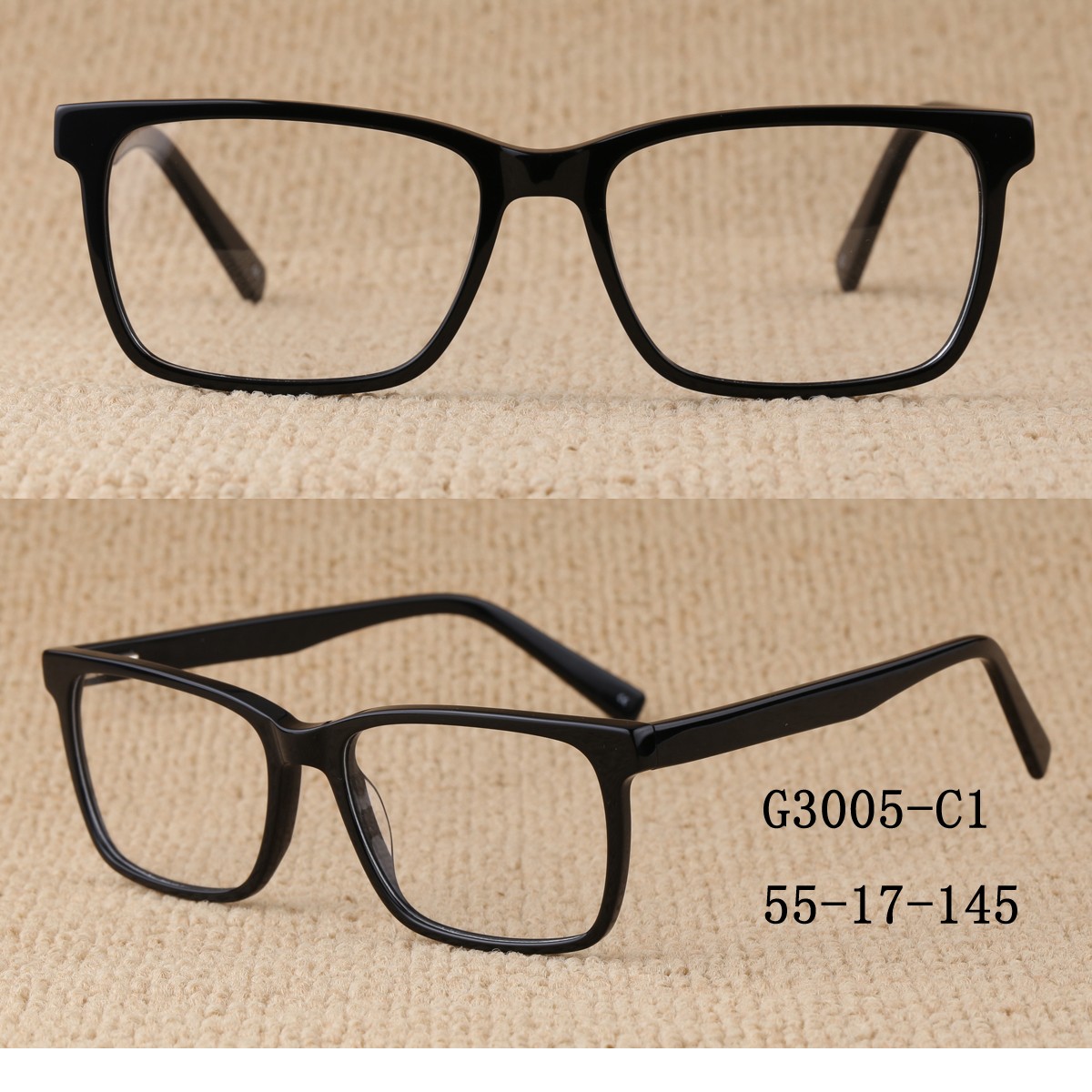 (RTS) GS-G3005 acetate glasses 2021 China's outstanding design square full rim size acetate fiber teen optical reading glasses