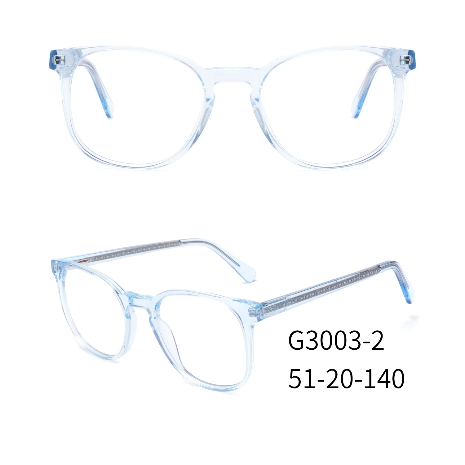 (RTS) GS-G3003 acetate glasses 2020 anti blue flat acetate glasses fashion frame