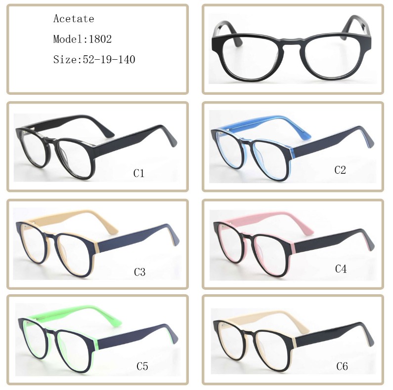 (RTS) GS-1802 acetate glasses 2021 new hot-selling acetate spectacle frame reading glasses