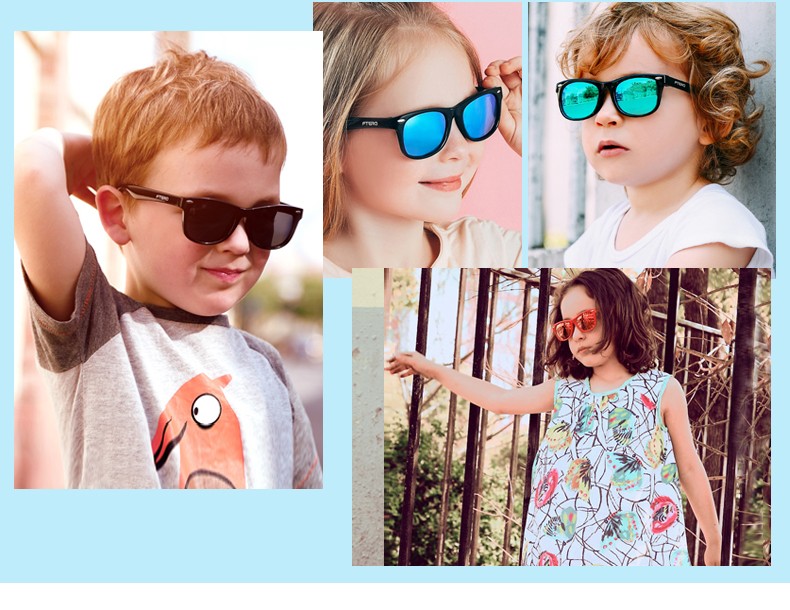 (RTS) SB-801 children sunglasses 2021 cute cartoon kids flexible silicone shades glasses Fashionable polarized UV400 funny cool children baby Sunglasses