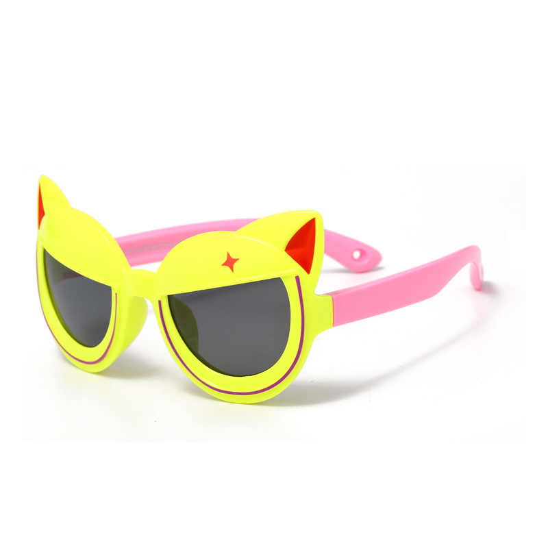 (RTS) SB-S8177 children sunglasses High quality cute pink blue cat ear cartoon children's eye protection sunglasses with TAC polarized lenses