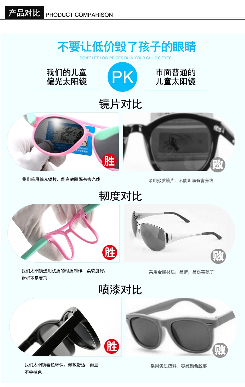 (RTS) SB-802 children sunglasses High quality custom logo boy sun glasses girl sunglasses UV400 and polarized