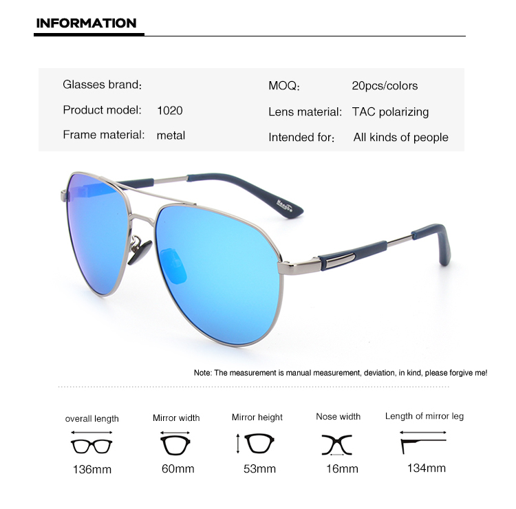 (RTS) SB-1020 men sunglasses hot sale fashion round metal frame polarized sunglasses