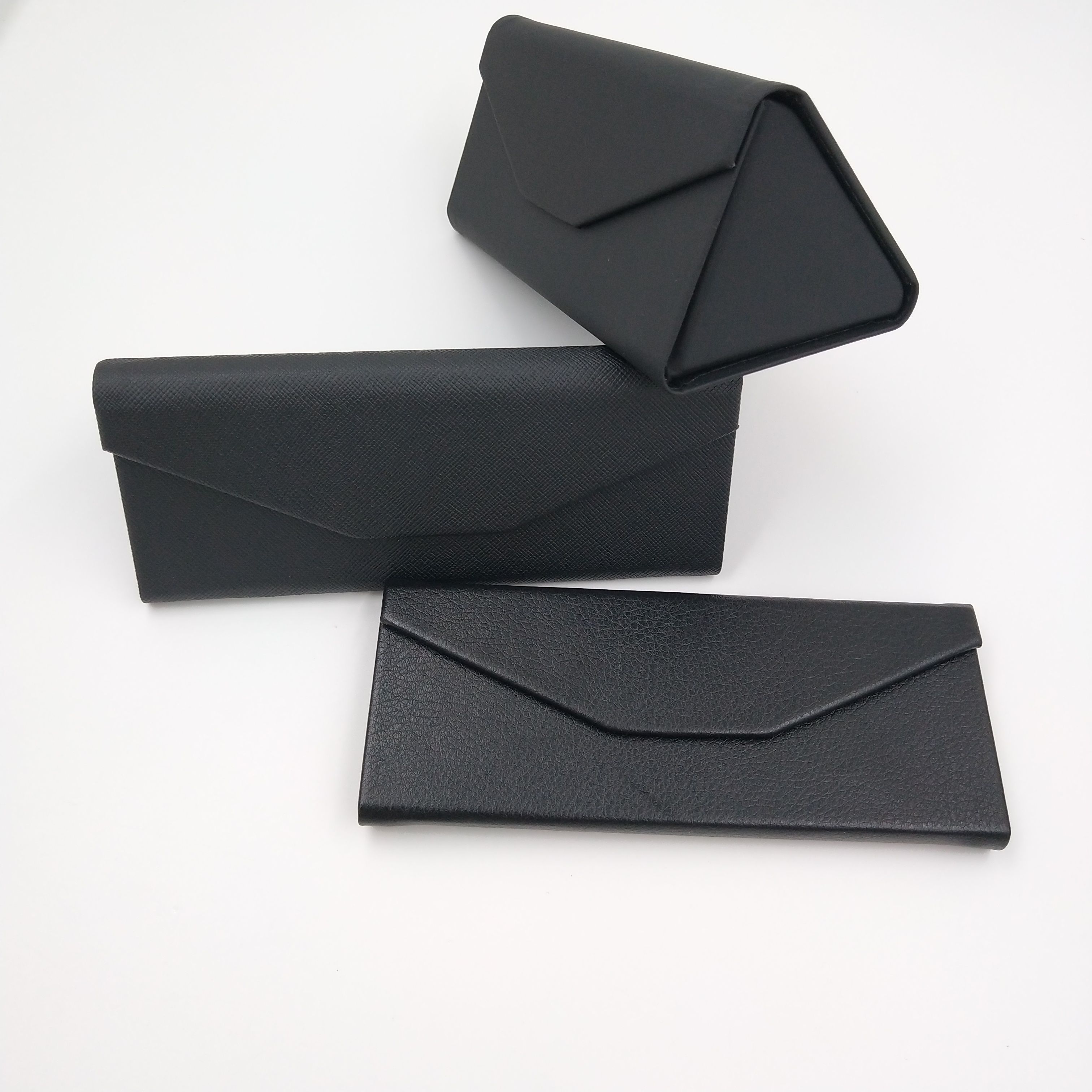 Triangle folding handmade glasses box can be customized logo sunglasses glasses frame case for wholesale