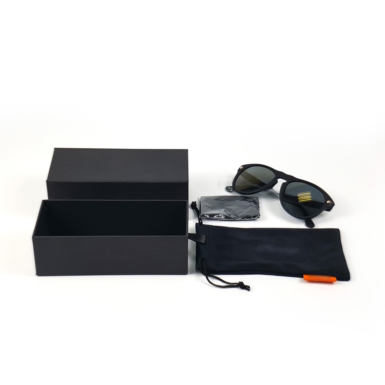 02018 paper box Custom logo black glasses box rectangular packaging for sunglasses packaging box