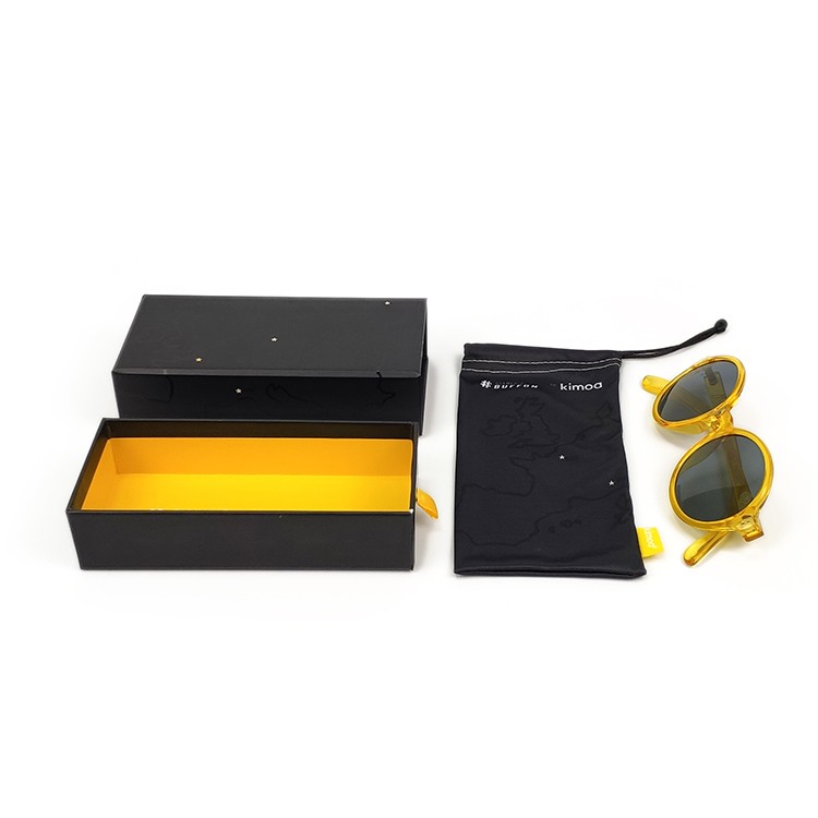 02044 paper box China wholesale custom large drawer box design environmentally friendly elegant black sunglasses box