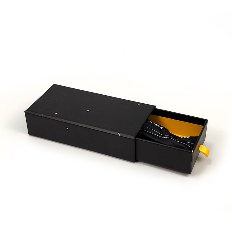 02044 paper box China wholesale custom large drawer box design environmentally friendly elegant black sunglasses box